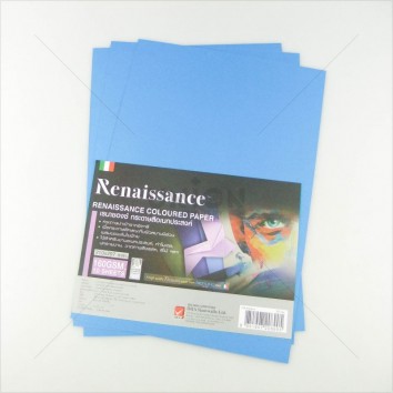 Renaissance กระดาษวาดเขียน A4 <1/10> สีฟ้าเข้ม 018